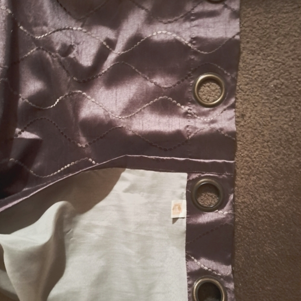 SET OF 3 PURPLE CURTAINS SET, 3 PANELS, 8 GROMMETS NEW 84", Lining, BUNDLE! Firm